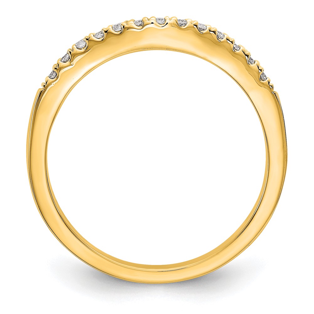 14k 1/3 carat Lab Grown Diamond VS/SI+ G+ Complete Set of Two Curved Wedding Bands (RM3271B-036-7YLG)