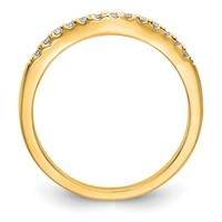 14K Yellow Gold 0.33 Carat Lab Grown Diamond VS SI+ G+ Complete Set of Two Curved Wedding Bands view 2