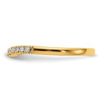 14K Yellow Gold 0.33 Carat Lab Grown Diamond VS SI+ G+ Complete Set of Two Curved Wedding Bands view 3