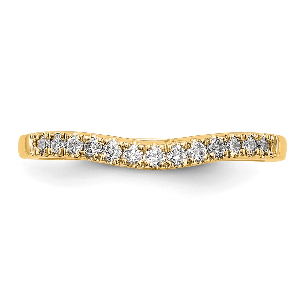 14k 1/3 carat Lab Grown Diamond VS/SI+ G+ Complete Set of Two Curved Wedding Bands (RM3271B-036-7YLG)