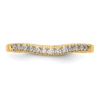 14K Yellow Gold 0.33 Carat Lab Grown Diamond VS SI+ G+ Complete Set of Two Curved Wedding Bands view 5