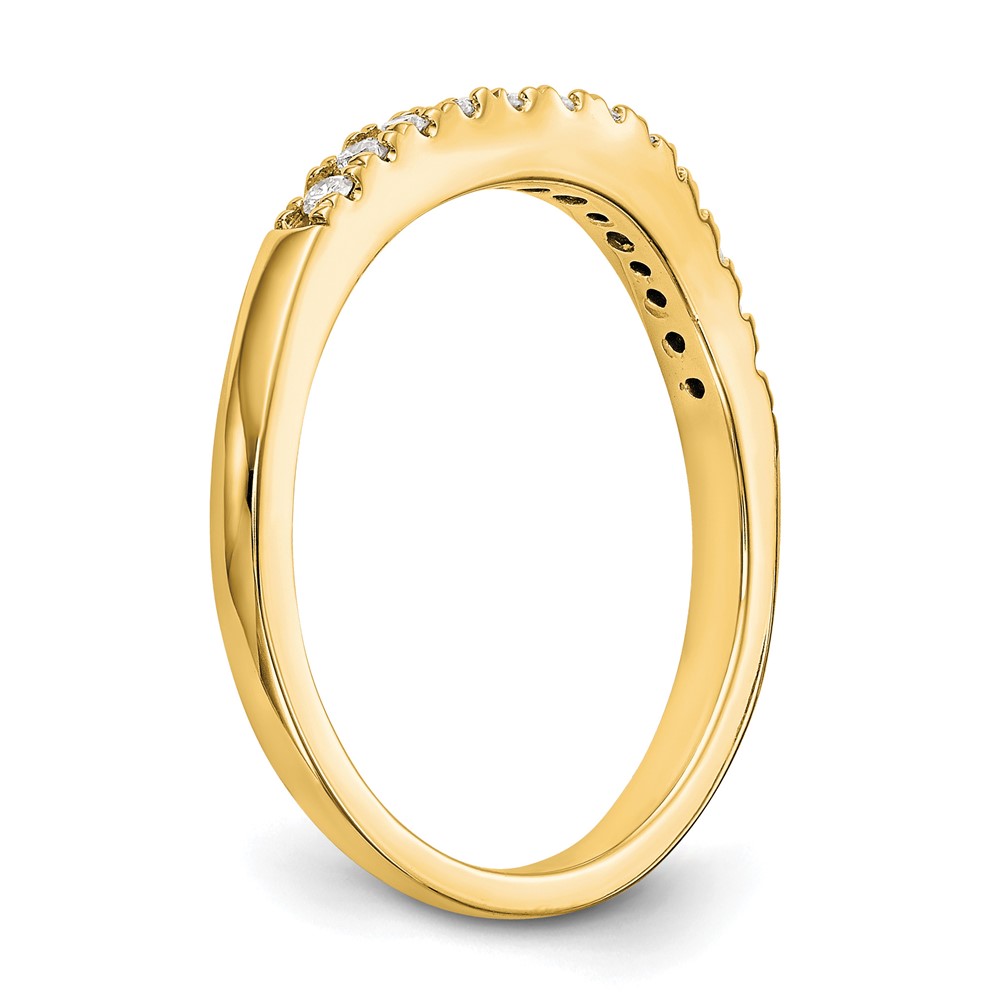 14k 1/3 carat Lab Grown Diamond VS/SI+ G+ Complete Set of Two Curved Wedding Bands (RM3271B-036-7YLG)
