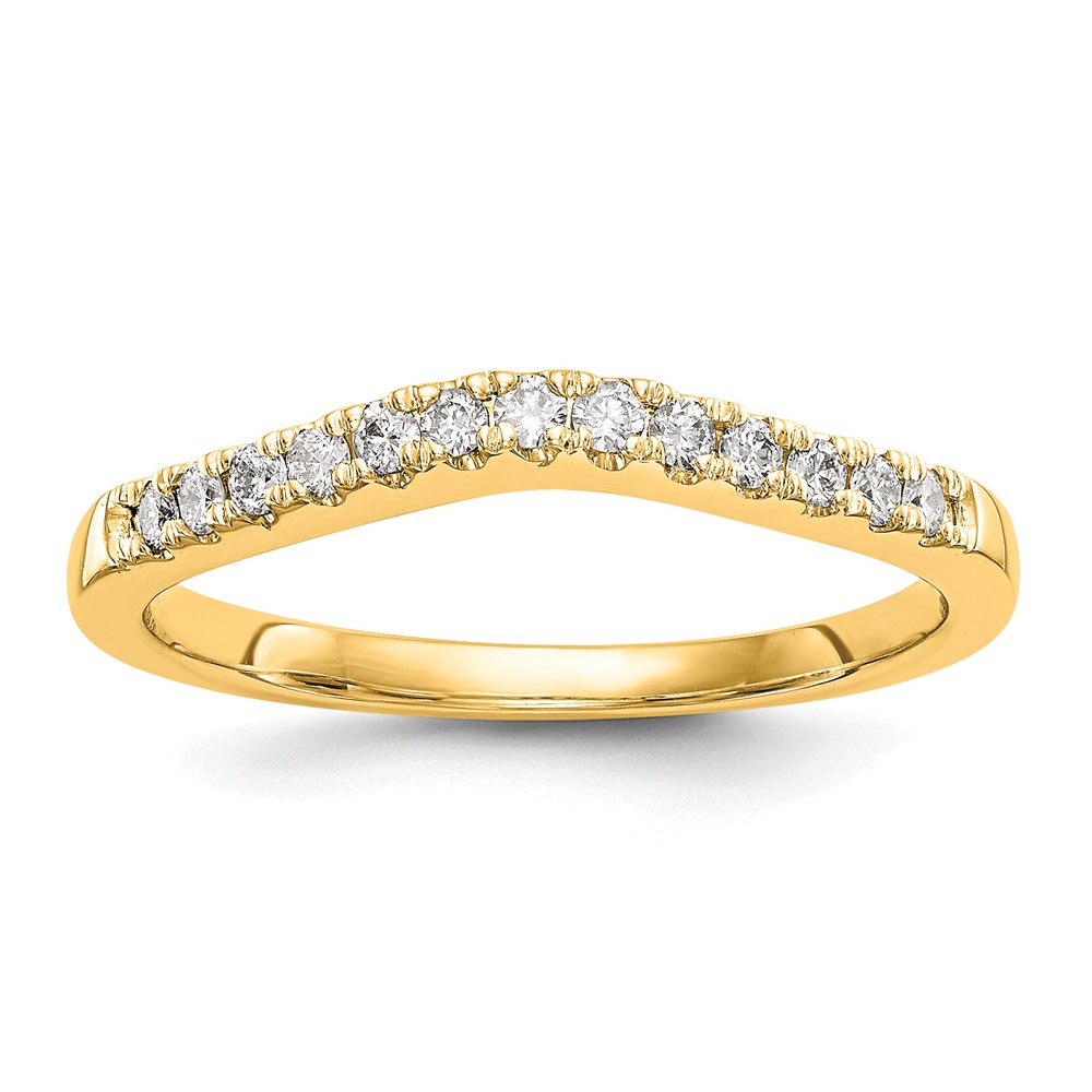 14k 1/3 carat Lab Grown Diamond VS/SI+ G+ Complete Set of Two Curved Wedding Bands (RM3271B-036-7YLG)