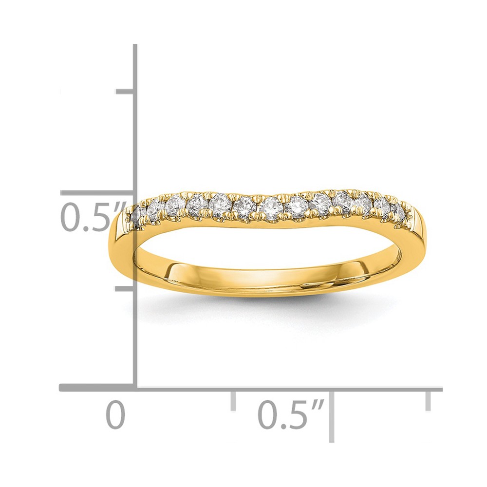 14k 1/3 carat Lab Grown Diamond VS/SI+ G+ Complete Set of Two Curved Wedding Bands (RM3271B-036-7YLG)