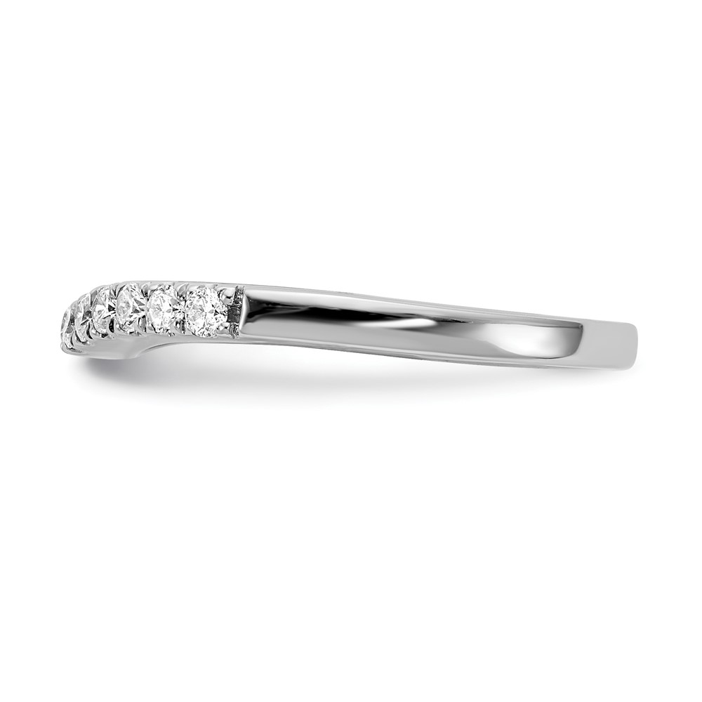 14k White Gold 5/8 carat Lab Grown Diamond VS/SI+ G+ Complete Set of Two Curved Wedding Bands (RM3271B-063-7WLG)