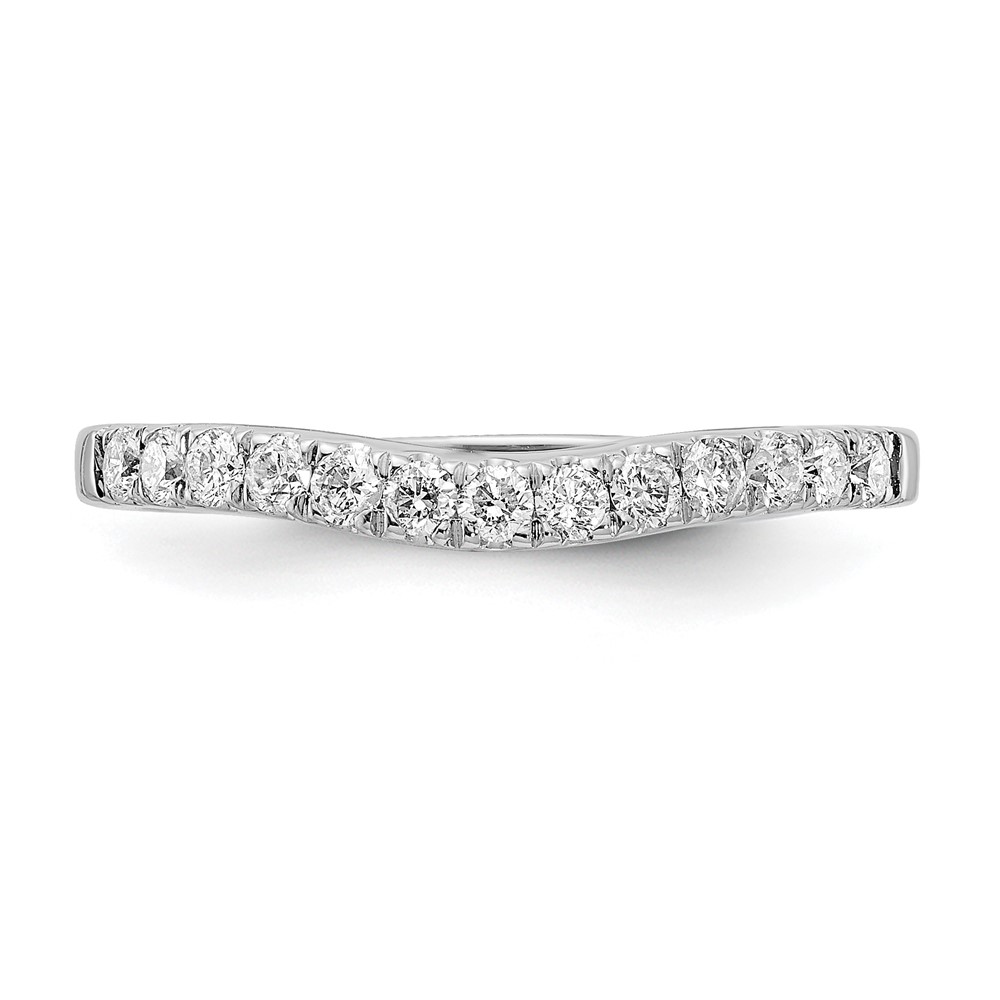 14k White Gold 5/8 carat Lab Grown Diamond VS/SI+ G+ Complete Set of Two Curved Wedding Bands (RM3271B-063-7WLG)