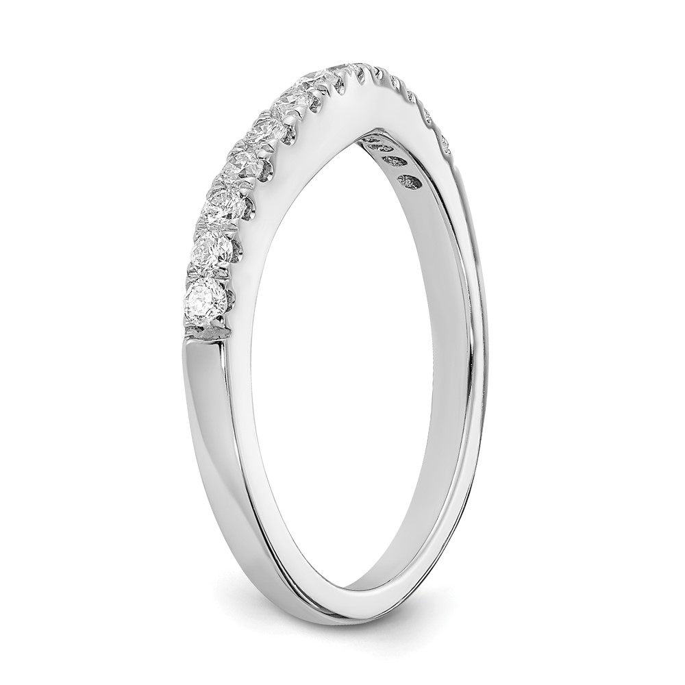 14k White Gold 5/8 carat Lab Grown Diamond VS/SI+ G+ Complete Set of Two Curved Wedding Bands (RM3271B-063-7WLG)
