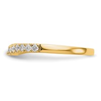 14K Yellow Gold 0.62 Carat Lab Grown Diamond VS SI+ G+ Complete Set of Two Curved Wedding Bands view 4
