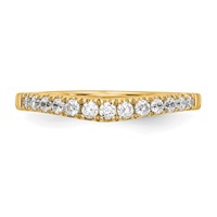 14K Yellow Gold 0.62 Carat Lab Grown Diamond VS SI+ G+ Complete Set of Two Curved Wedding Bands view 5