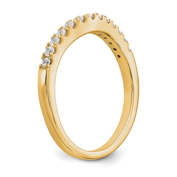 14k 5/8 carat Lab Grown Diamond VS/SI+ G+ Complete Set of Two Curved Wedding Bands