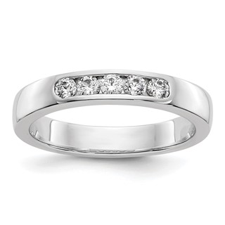 14k White Gold 5-Stone (Holds 5-2.4mm Round) Channel Band Mounting (Closed)