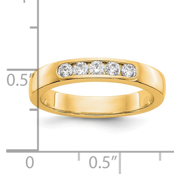 14k Yellow Gold 5-Stone (Holds 5-2.4mm Round) Channel Band Mounting (Closed)