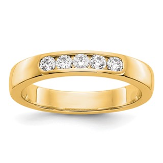 14k Yellow Gold 5-Stone (Holds 5-2.4mm Round) Channel Band Mounting (Closed)
