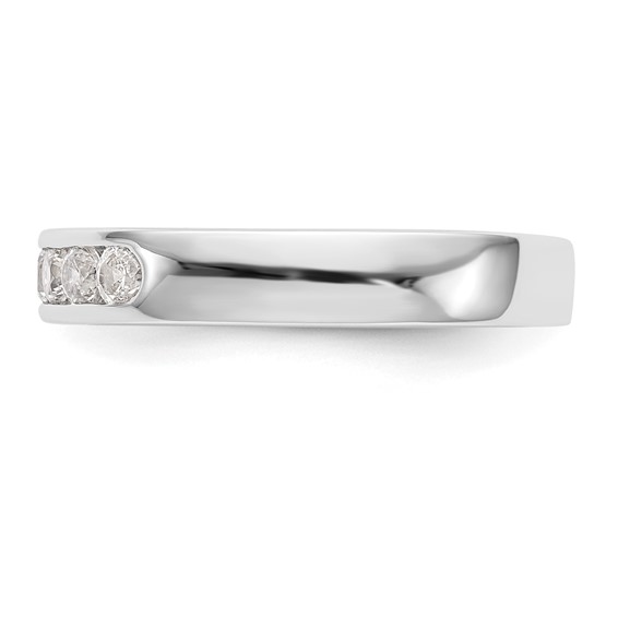 14k White Gold 5-Stone (Holds 5-2.6mm Round) Channel Band Mounting (Closed)