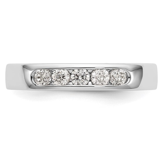 14k White Gold 5-Stone (Holds 5-2.6mm Round) Channel Band Mounting (Closed)