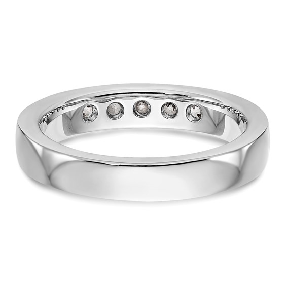 14k White Gold 5-Stone (Holds 5-2.6mm Round) Channel Band Mounting (Closed)