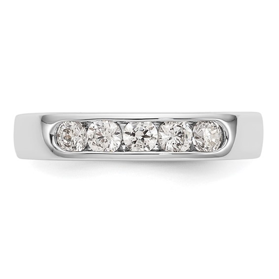 14k White Gold 5-Stone (Holds 5-2.9mm Round) Channel Band Mounting (Closed)