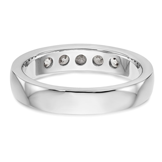 14k White Gold 5-Stone (Holds 5-2.9mm Round) Channel Band Mounting (Closed)