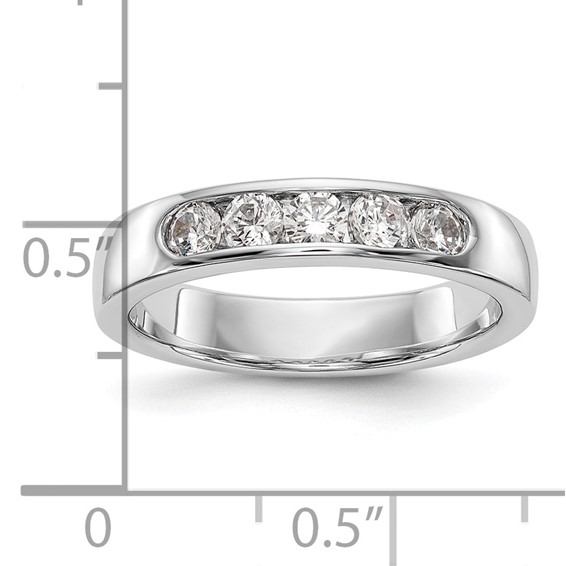 14k White Gold 5-Stone (Holds 5-2.9mm Round) Channel Band Mounting (Closed)