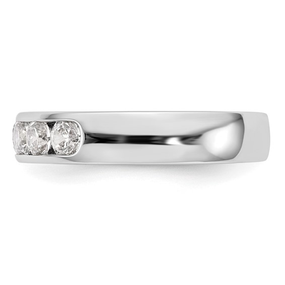 14k White Gold 5-Stone (Holds 5-3.4mm Round) Channel Band Mounting (Closed)