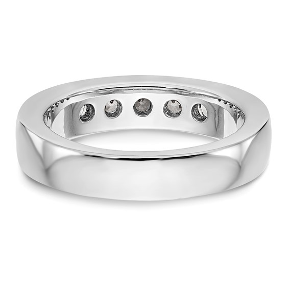 14k White Gold 5-Stone (Holds 5-3.4mm Round) Channel Band Mounting (Closed)