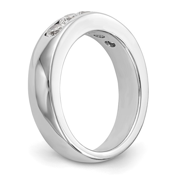 14k White Gold 5-Stone (Holds 5-3.4mm Round) Channel Band Mounting (Closed)