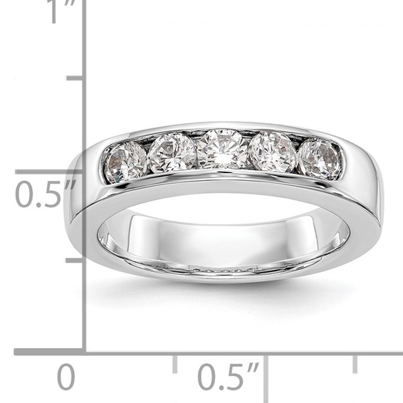 14k White Gold 5-Stone (Holds 5-3.4mm Round) Channel Band Mounting (Closed)