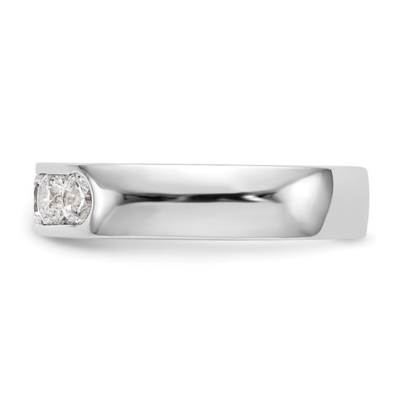 14k White Gold 5-Stone (Holds 5-3.7mm Round) Channel Band Mounting (Closed)