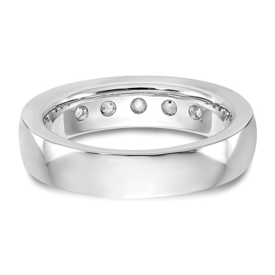 14k White Gold 5-Stone (Holds 5-3.7mm Round) Channel Band Mounting (Closed)