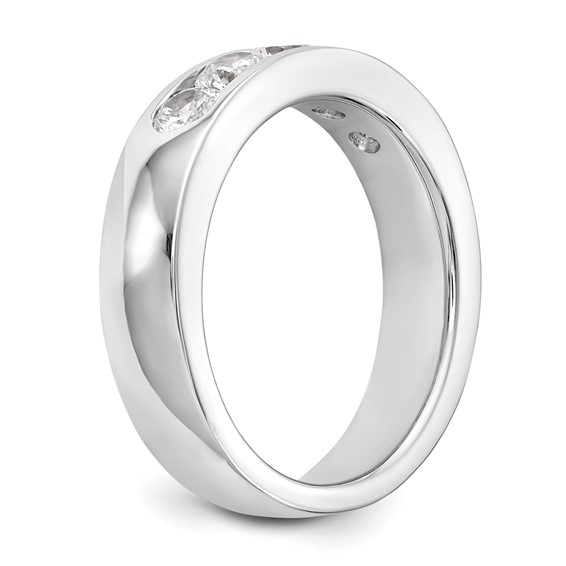 14k White Gold 5-Stone (Holds 5-3.7mm Round) Channel Band Mounting (Closed)