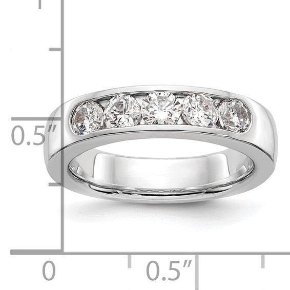 14k White Gold 5-Stone (Holds 5-3.7mm Round) Channel Band Mounting (Closed)