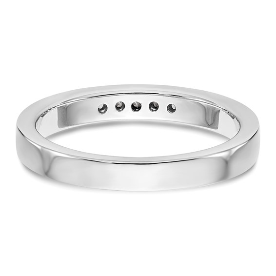 14k White Gold 5-Stone (Holds 5-1.6mm Round) Channel Band Mounting (Closed)