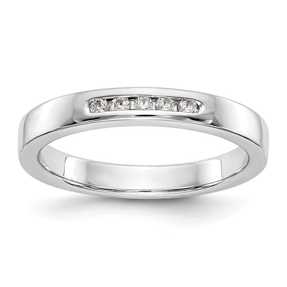 14k White Gold 5-Stone (Holds 5-1.6mm Round) Channel Band Mounting (Closed)