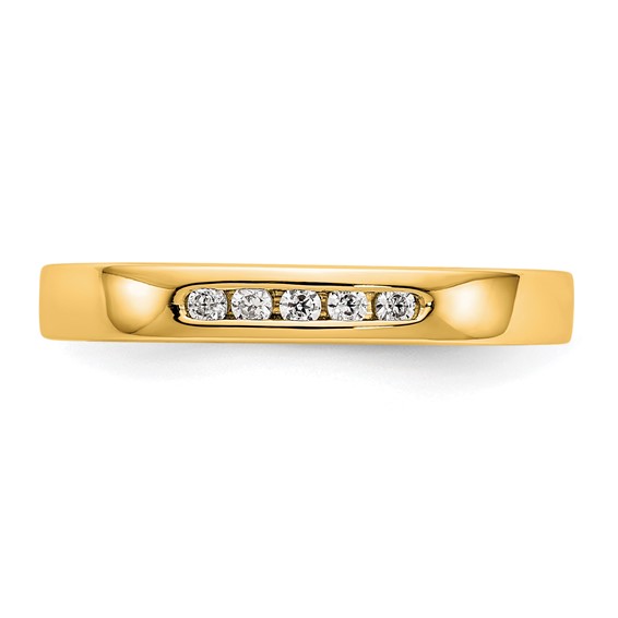 14k Yellow Gold 5-Stone (Holds 5-1.6mm Round) Channel Band Mounting (Closed)