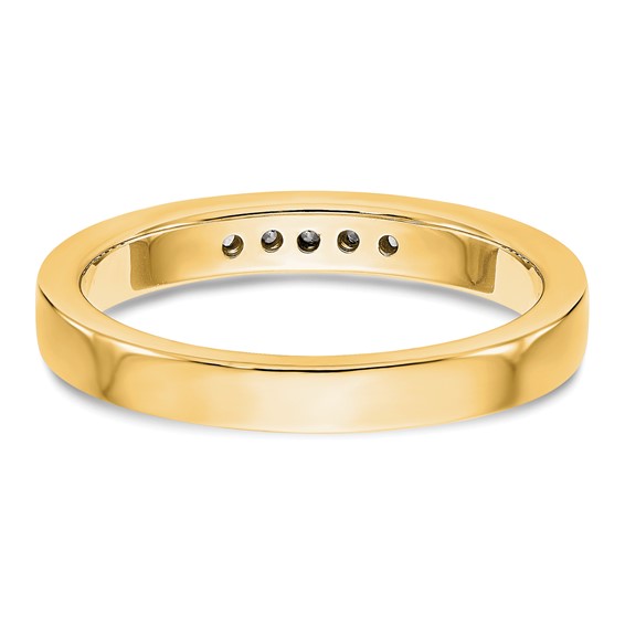 14k Yellow Gold 5-Stone (Holds 5-1.6mm Round) Channel Band Mounting (Closed)