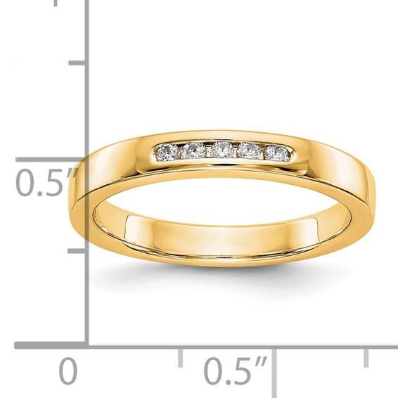 14k Yellow Gold 5-Stone (Holds 5-1.6mm Round) Channel Band Mounting (Closed)