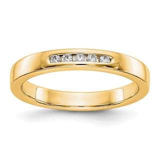 14k Yellow Gold 5-Stone (Holds 5-1.6mm Round) Channel Band Mounting (Closed)