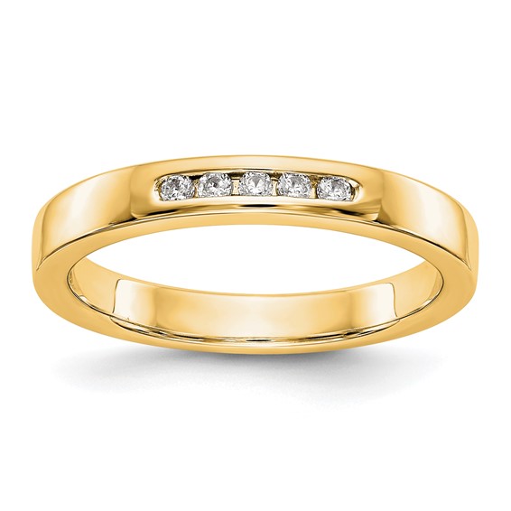 14k Yellow Gold 5-Stone (Holds 5-1.6mm Round) Channel Band Mounting (Closed)