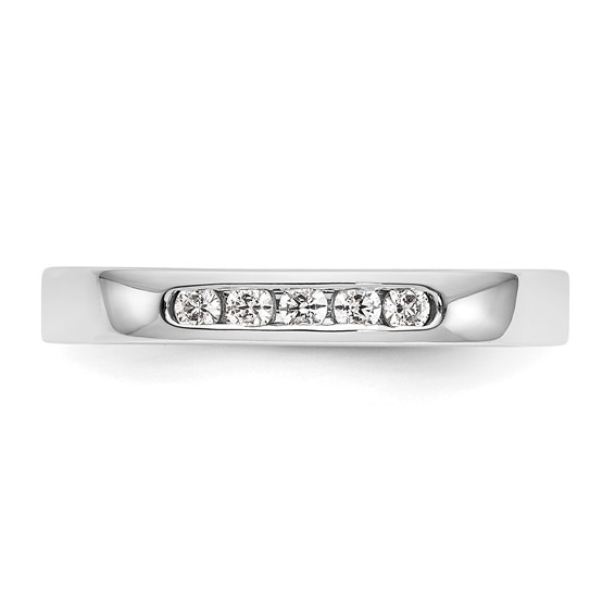 14k White Gold 5-Stone (Holds 5-1.9mm Round) Channel Band Mounting (Closed)