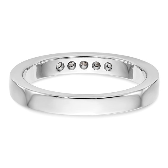 14k White Gold 5-Stone (Holds 5-1.9mm Round) Channel Band Mounting (Closed)