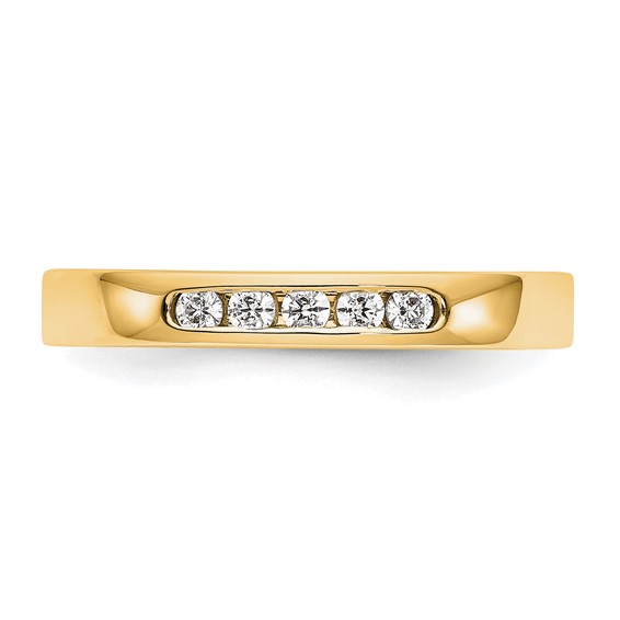 14k Yellow Gold 5-Stone (Holds 5-1.9mm Round) Channel Band Mounting (Closed)