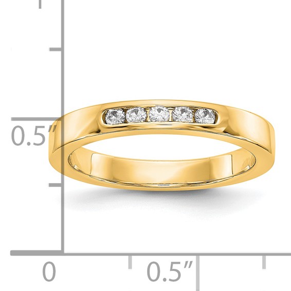 14k Yellow Gold 5-Stone (Holds 5-1.9mm Round) Channel Band Mounting (Closed)