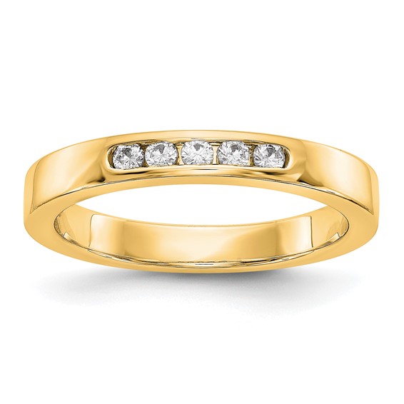 14k Yellow Gold 5-Stone (Holds 5-1.9mm Round) Channel Band Mounting (Closed)