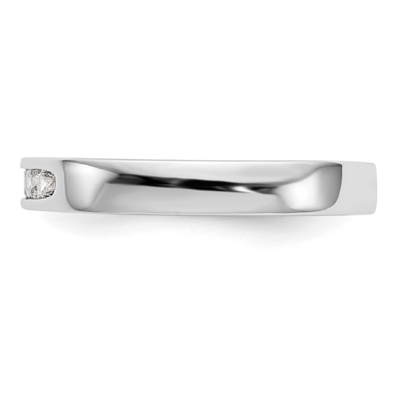 14k White Gold 5-Stone (Holds 5-2.1mm Round) Channel Band Mounting (Closed)