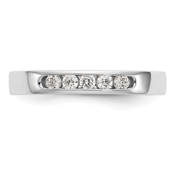14k White Gold 5-Stone (Holds 5-2.1mm Round) Channel Band Mounting (Closed)