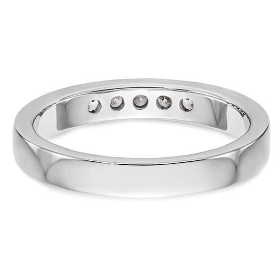 14k White Gold 5-Stone (Holds 5-2.1mm Round) Channel Band Mounting (Closed)