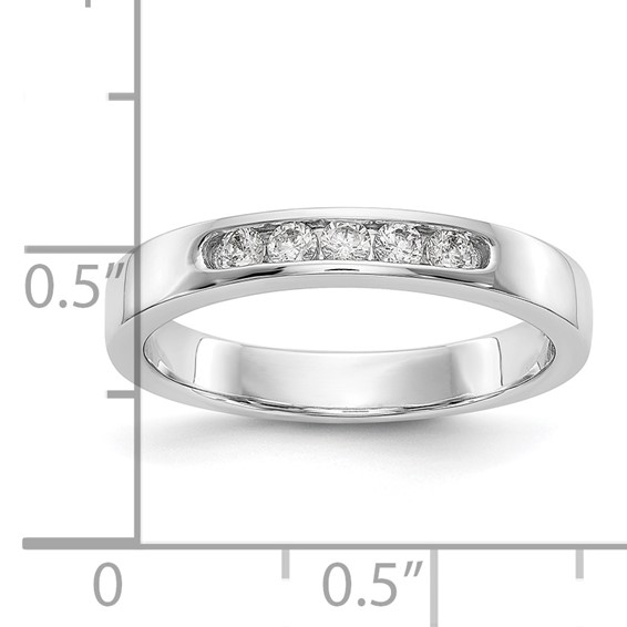 14k White Gold 5-Stone (Holds 5-2.1mm Round) Channel Band Mounting (Closed)