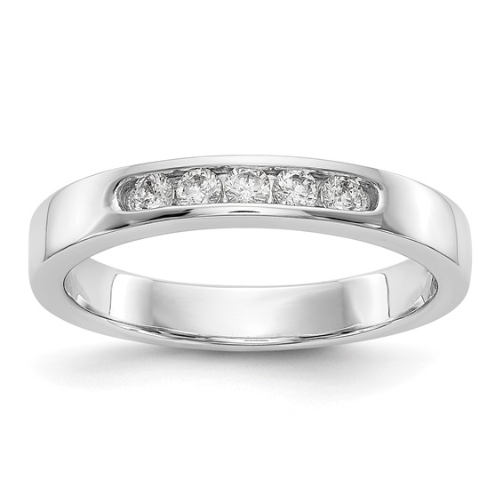 14k White Gold 5-Stone (Holds 5-2.1mm Round) Channel Band Mounting (Closed)