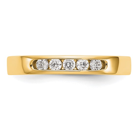 14k Yellow Gold 5-Stone (Holds 5-2.1mm Round) Channel Band Mounting (Closed)