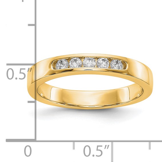 14k Yellow Gold 5-Stone (Holds 5-2.1mm Round) Channel Band Mounting (Closed)